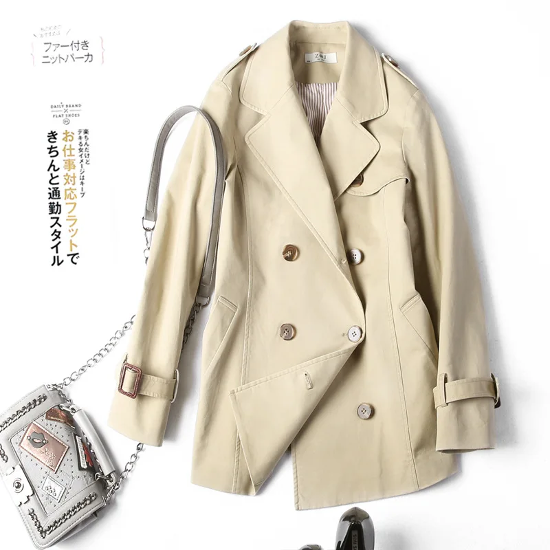 

Shuchan Womens Trench Coats Cotton Casaco Feminino England Style Double Breasted Women's coat Female Windbreaker 2018 7610