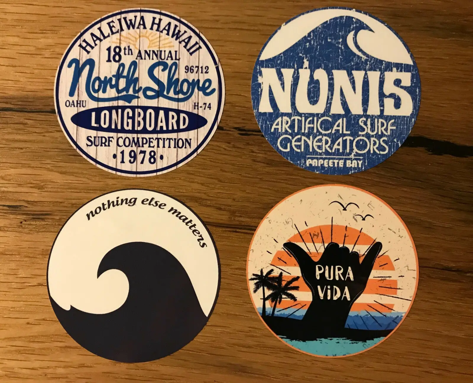 

4x SURF Sticker Vintage Beach Surfer Board Longboard Hippie Vintage USA # 467