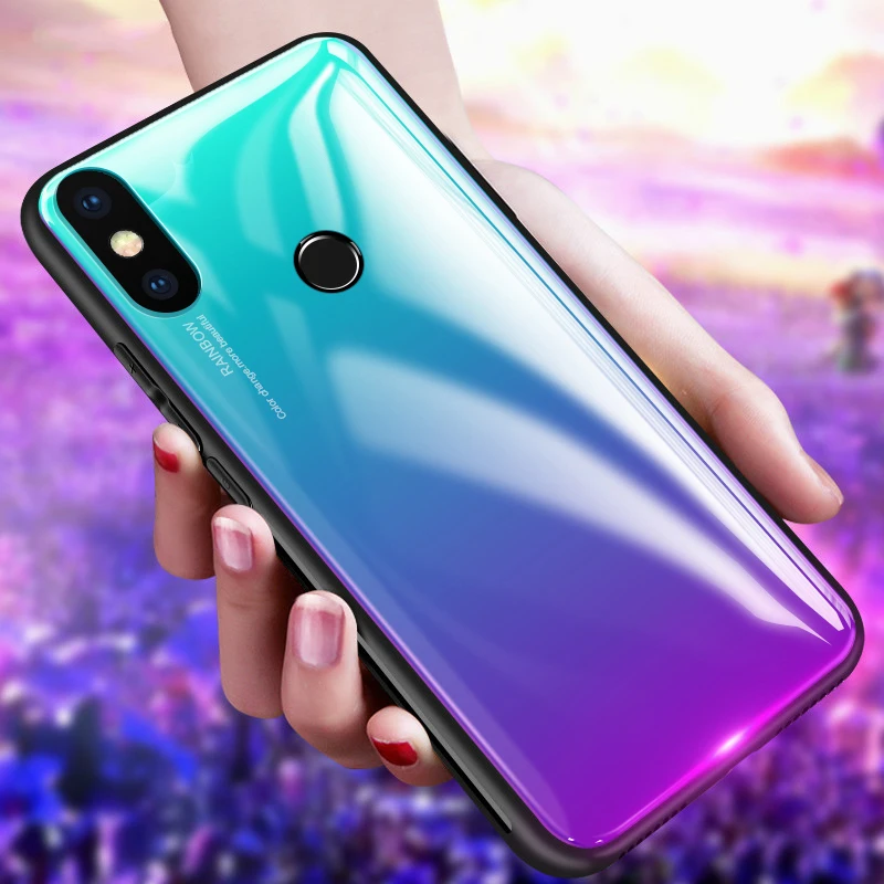 

Luxury Gradient Tempered Glass Case For Xiaomi MI Mix 2 2s 6 6x 8 SE 5X A1 Case For Xiaomi Redmi 5 plus Note 5 pro Phone Cases