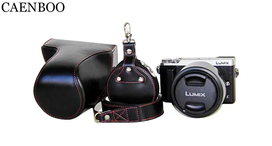 CAENBOO Камера сумки жесткий Роскошный кожаный чехол для Panasonic Lumix DMC-GX80/GX85 14-140 мм открытым Батарея обложка+ плечевой ремень