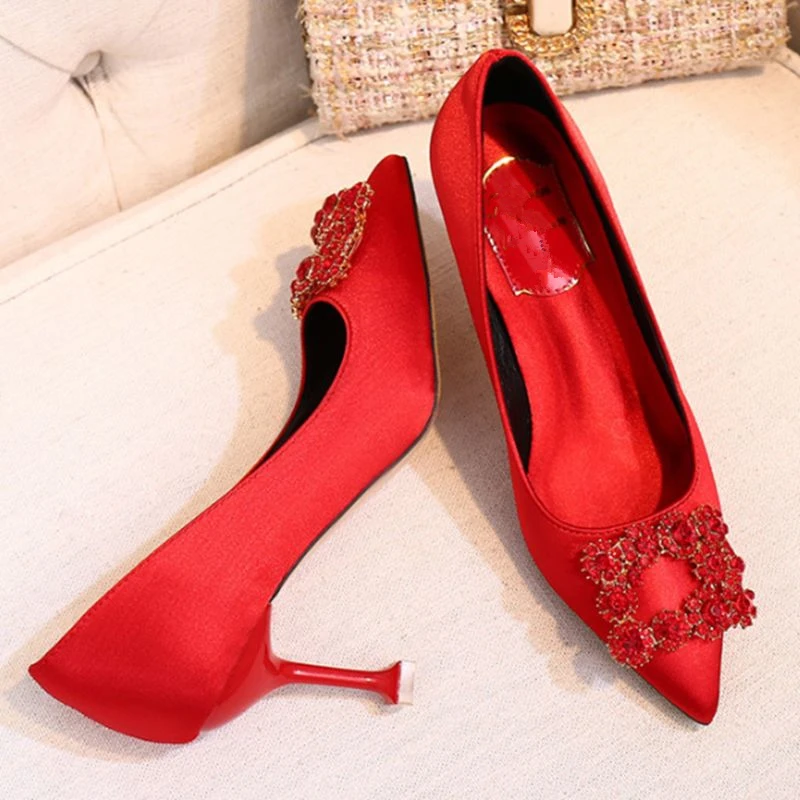 Заколки для обуви в китайском и красном стиле со стразами; изысканные роскошные заколки в виде цветов; женские свадебные туфли на высоком