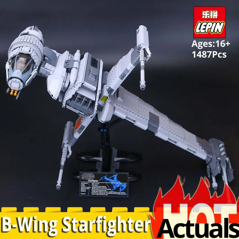 

LEPIN Star Wars 05045 B Wing Starfighter Model Building Kit Bricks Compatible legoinglys starwar 10277 Funny Toys for Children