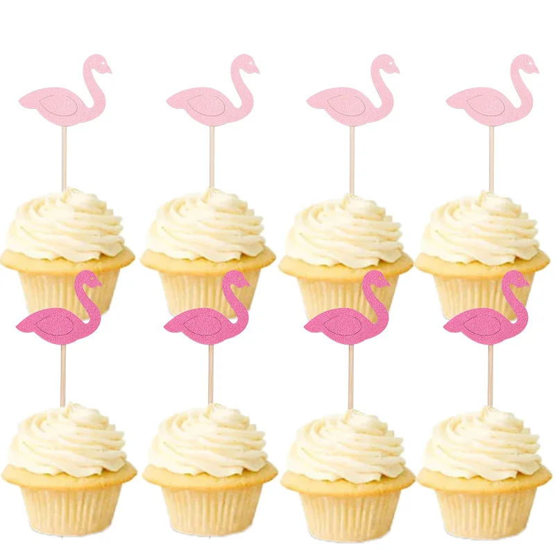 20/40/60 шт Фламинго торт украшения для кексов пирог на день рождения или свадьбу украшения инструмент Фламинго палочки для торта Baby Shower вечерние поставки
