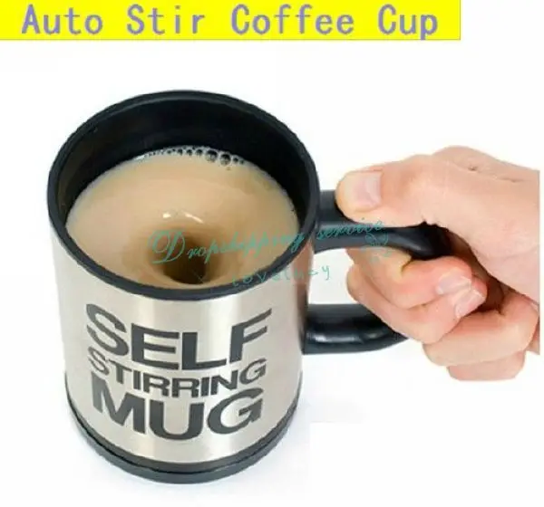 Creative Fashion Simple Auto Stir Automatic Mixing Stainless Steel Coffee Cup Mug with Lid Drop Shipping/Free Shipping Wholesale | Дом и сад