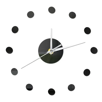 

Small Dots DIY Wall Clock Modern Design Silent Acrylic Mirror Decorative Clocks Kitchen Self-adhensive Wall Stickers Home Decor
