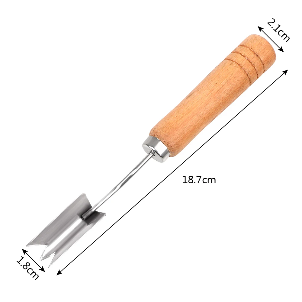 Нож для удаления Ананас Семена v-образной формы нож для нарезки ананасов нержавеющая сталь деревянная рукоятка вилка инструменты для фруктов нож для чистки ананаса