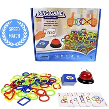Забавные скоростные кольца, игры для детей, взрослых, семейные вечерние игры отличных цветов и форм с 54 картинками, 72 кольца, 1 звонок