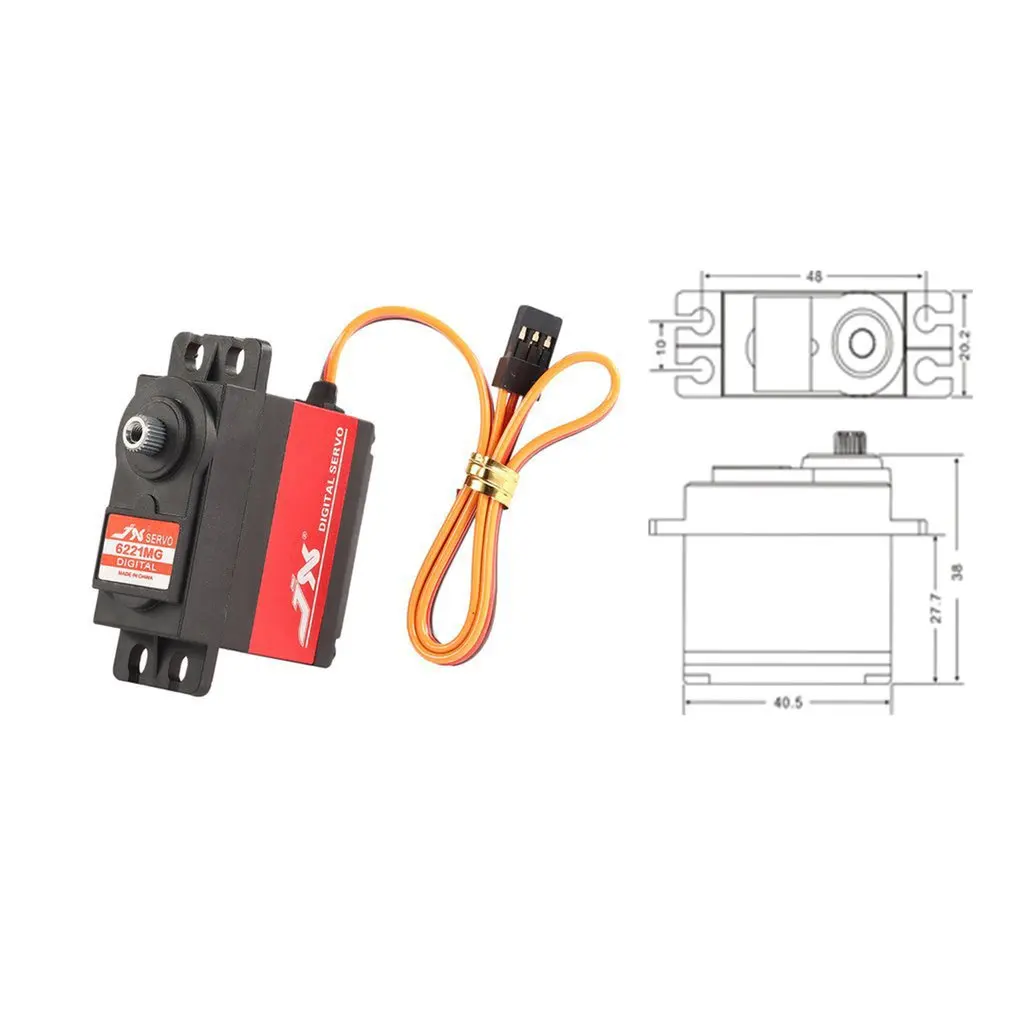 4 шт JX PDI-6221MG металлический Шестерни 4,8 V-6 V 0.16sec/60 цифровой сервопривод высокий крутящий момент алюминии чехол для 1/10 1/8 RC автомобиль/HHK большого самолета