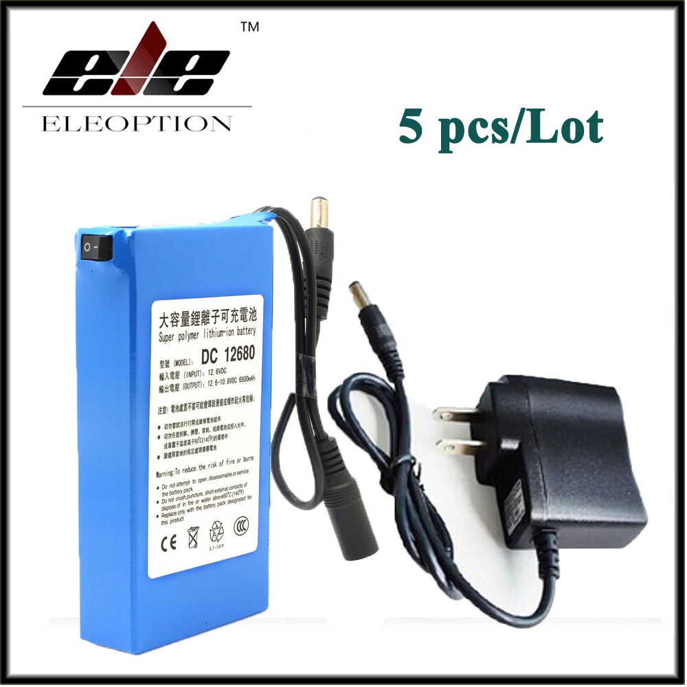 5x High Quality 6800mAh 12V 500 Times Rechargeable Battery DC12680 With