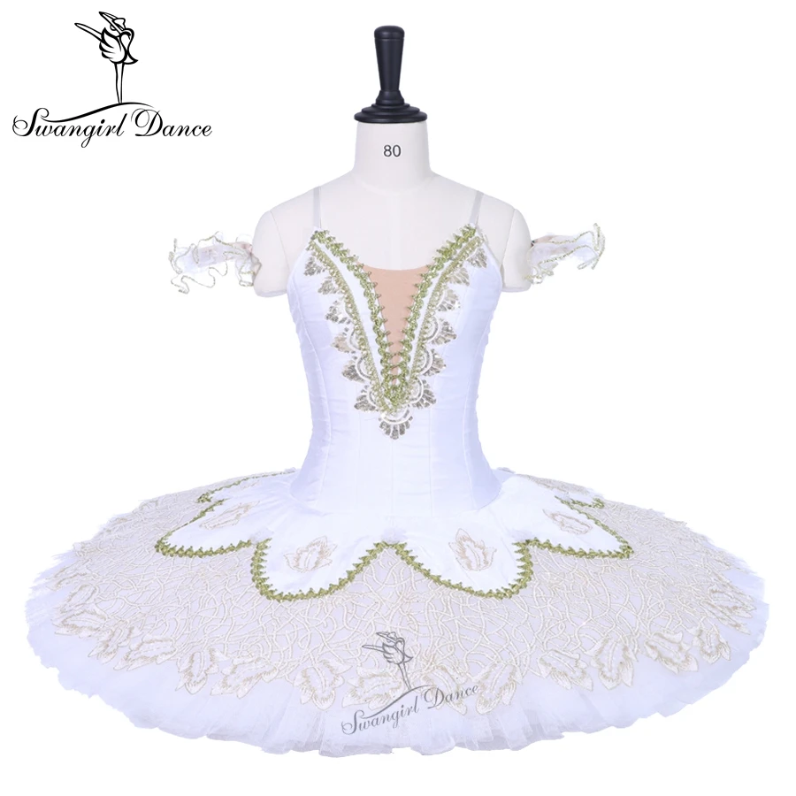 

New arrival Girls sleeping beauty nutcracker professional ballet tutu white gold performance pancake stage costume tutu BT9208