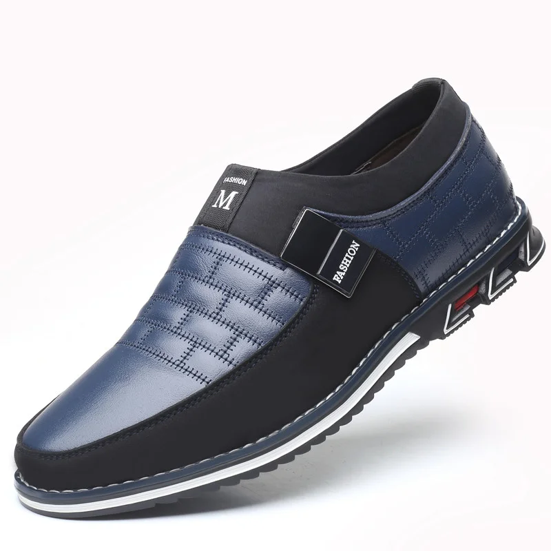 

2019 New Genuine Leather Men Casual Shoes Brand Mens Loafers Moccasins Breathable Slip on Black Driving Shoes Plus Size 38-48