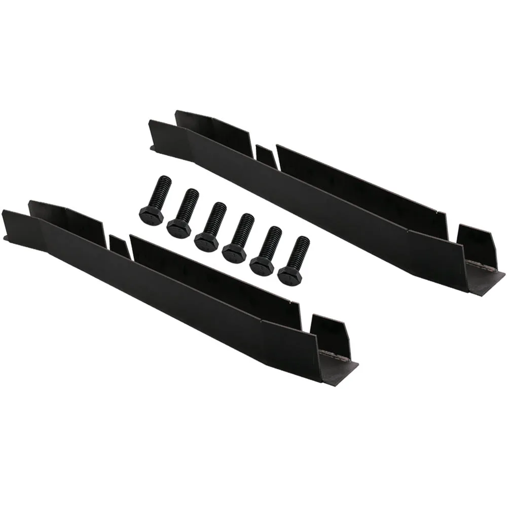 Center Skid Plates Rust Repair Frame RH LH For Jeep Wrangler TJ 1997 2002 w/Bolts BlackControl