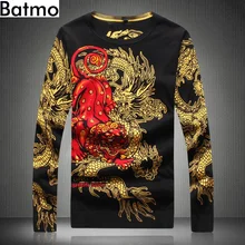 Batmo Новое поступление осень Высокое качество шерсть и хлопок печатных свитер для мужчин, для мужчин черный свитеры для женщин 9957