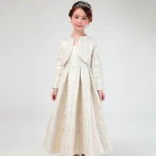 Elegant European Long Style Girls Dresses Fancy Formal Princess Vestidos 2017 Children Clothes For Girls 12