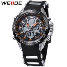 Fashion Top Brand WEIDE Running Sport Watch Men Digital Quartz LED Alarm Rubber Band 30m Waterproof Man Wristwatch Montre Homme weide wh1107 sports man s rubber band quartz analog digital waterproof wrist watch black