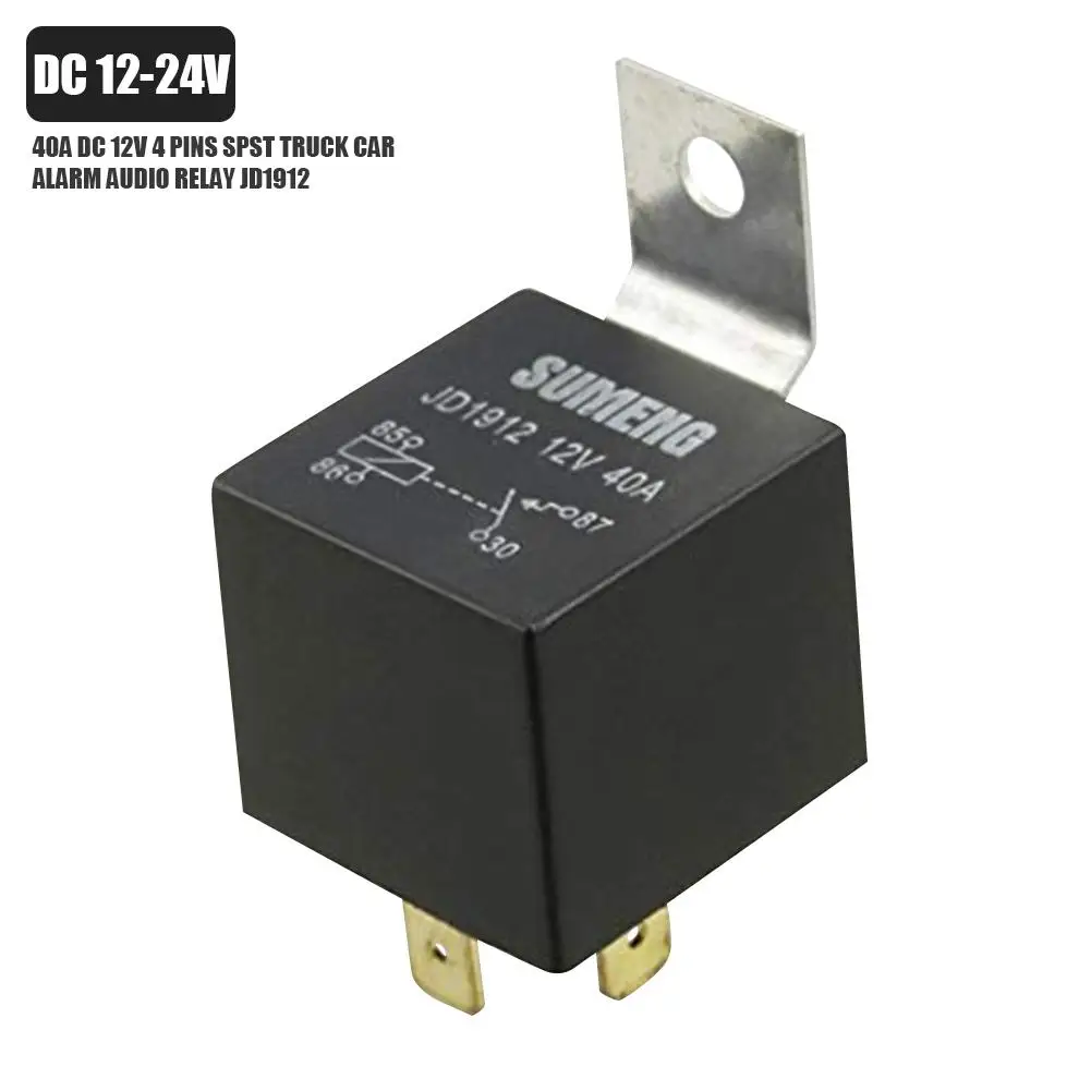 

Car Relay 40A DC 12V 4 Pins SPST Truck Car Alarm Audio Relay JD1912 1.8W For Automobile Used For Control Alarms Horn Headlight