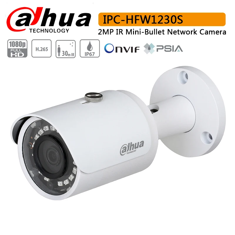 Оригинальная сетевая мини камера Dahua IPC HFW1230S 2MP IR с 2 мегапиксельной CMOS Diatance 30 м H.265