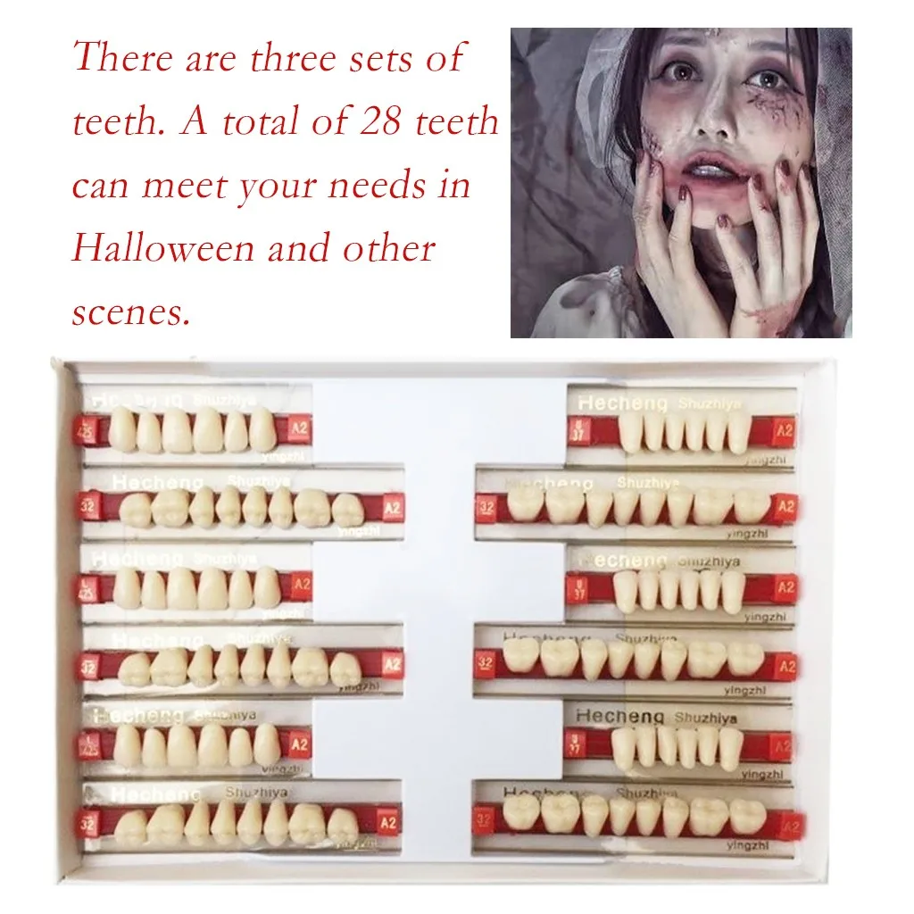 84 шт стоматологический Полный акриловый полимерный зубной протез Ложные зубы