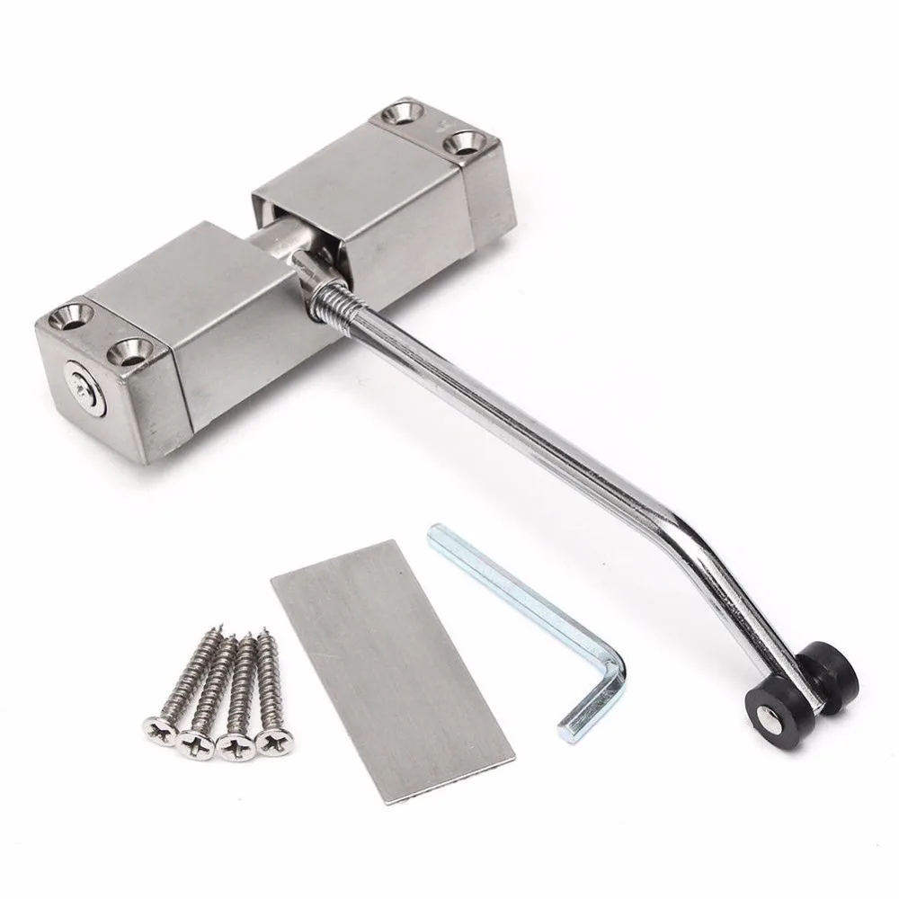 

NEW Spring Door Closer Mute Automatic Mounted Stainless Steel Adjustable Surface Not Positioning Installation Furniture Hardware