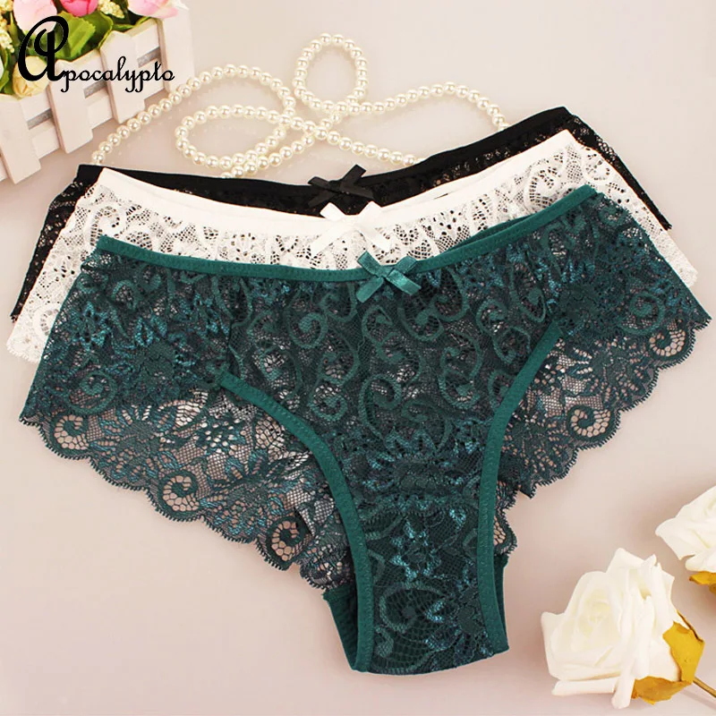 

Fashion Lace Sexy Panties Comfortable Briefs Exquisite Crotchless Shorts Solid Lingerie Sexy Hollow Out Underwear Women Calcinha