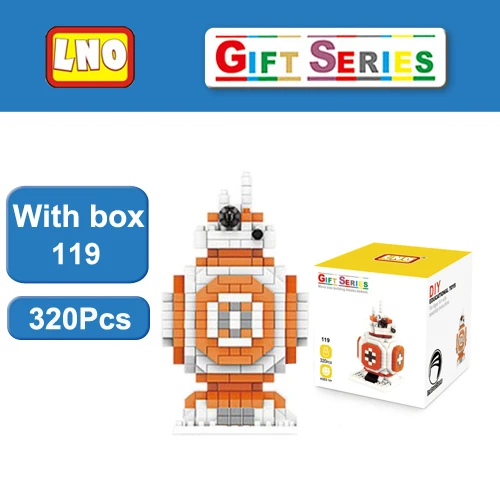 LOZ R2D2 C3PO Wicket фигурки Модель Darth VaderLeia Organa строительные блоки - Цвет: LNO 119 with box