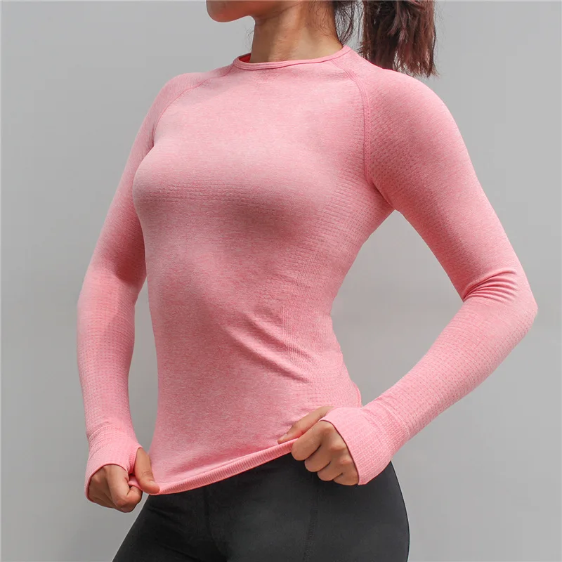 autumn women tshirt Fitness Push up workout long sleeve t shirt Quick