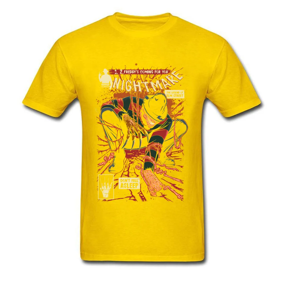 Футболка Nightmare ужас футболка Для мужчин аниме футболка убийца Топы Хэллоуин футболки для косплея с текстильной отделкой из хлопка; Черные Одежда в готическом стиле, уличная одежда
