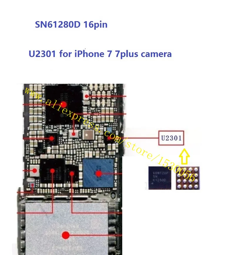 u2301 7 7p 7plus camera power supply ic 3 7v sn 61280d sn61280d lot of 10 pcs