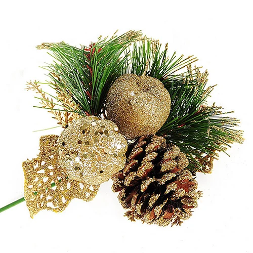 Лучшие продажи, рождественские сосновые шишки, безделушки для дома, гостиницы, бары, рождественские вечерние украшения, 8 цветов - Цвет: Золотой