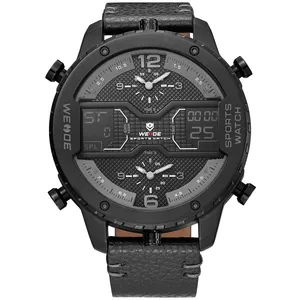WEIDE Men Analog Watch Waterproof Military Leather Sports Watches Backlight Display Multiple Time Zones Wristwatches Relogio WEIDE Men Analog Watch Waterproof Military Leather Sports Watches Backlight Display Multiple Time Zones Wristwatches Relogio