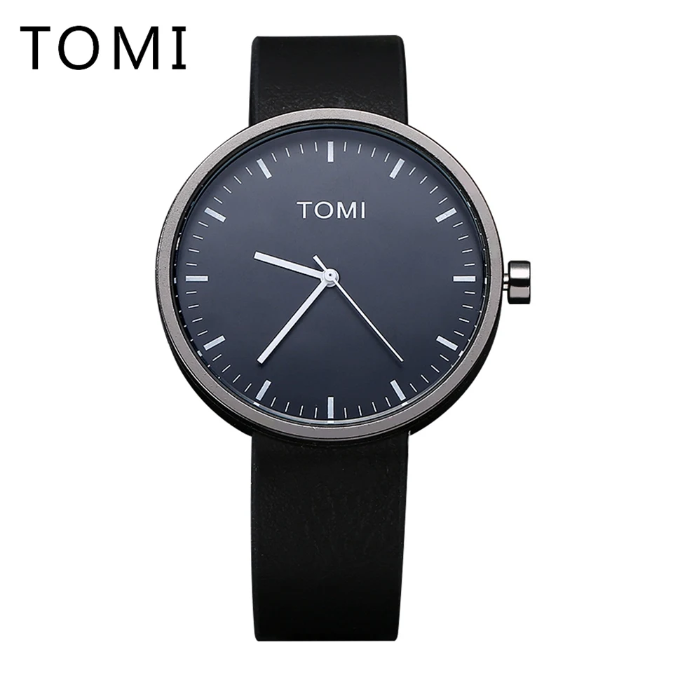 

Men Watches Top Brand Luxury Hour Round Clock Male Fashion Casual Quartz Watch TOMI Men Leather Strap Sport Wrist Watch