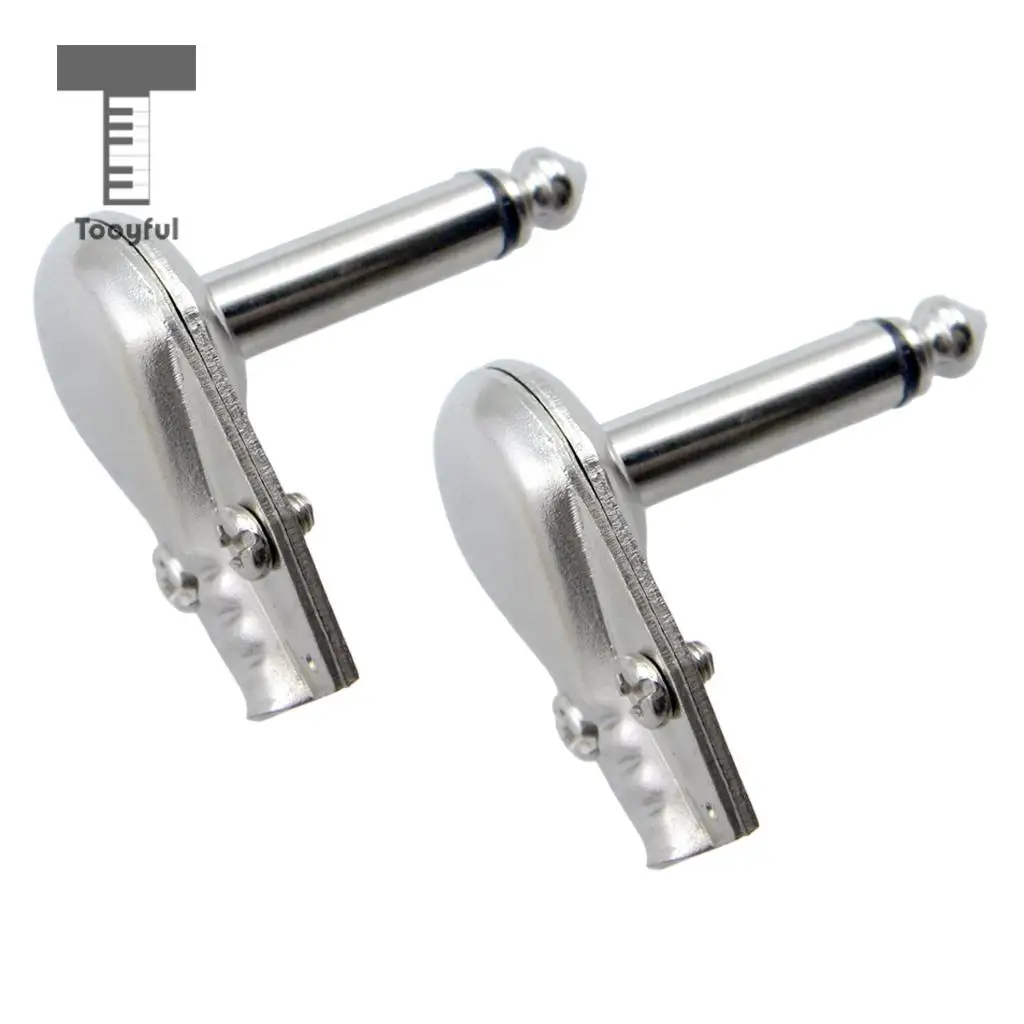 2pcs 6.35mm 1/4'' Right Angle Mono Jack Plug Guitar Audio Cable Connector Musical Instrument Parts