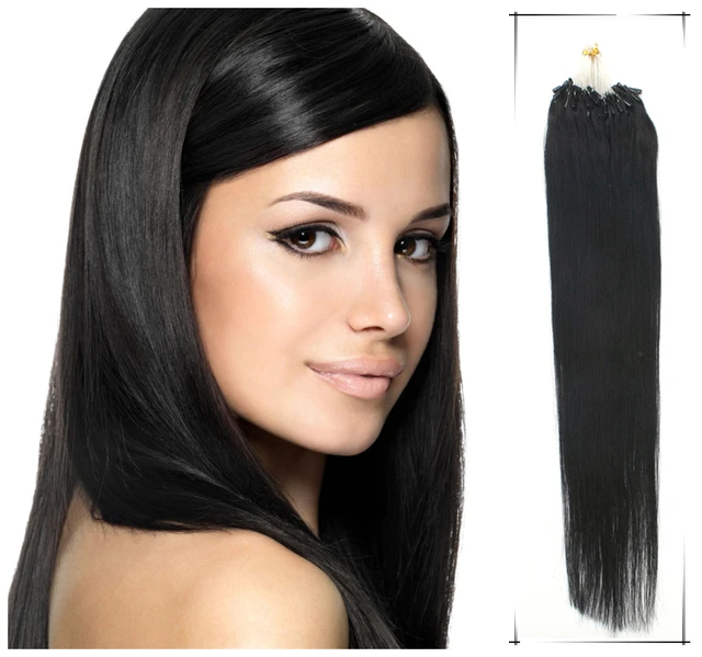 Permanent Hair Extensions Straight Human Loops Weaves 22inch Permanent Hair Extensions Straight Human Loops Weaves 22inch 55cm True Glory 70g