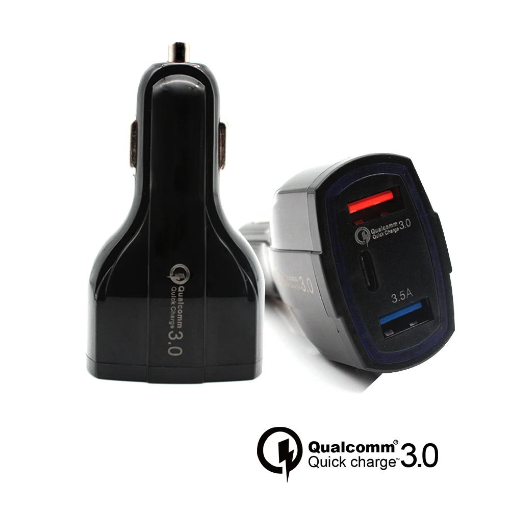 

YUSEE LED Quick Charger 3.0 5V 9V 12V 3 USB Car Charger Fast Charger for iPhone X 8 7 7p 6s Samsung HTC Xiaomi QC2.0 Compatible
