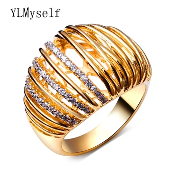 

Gold color High quality Great Jewelry fashion jewellery Luxury joias bisuteria anelli Hollow designer women rings