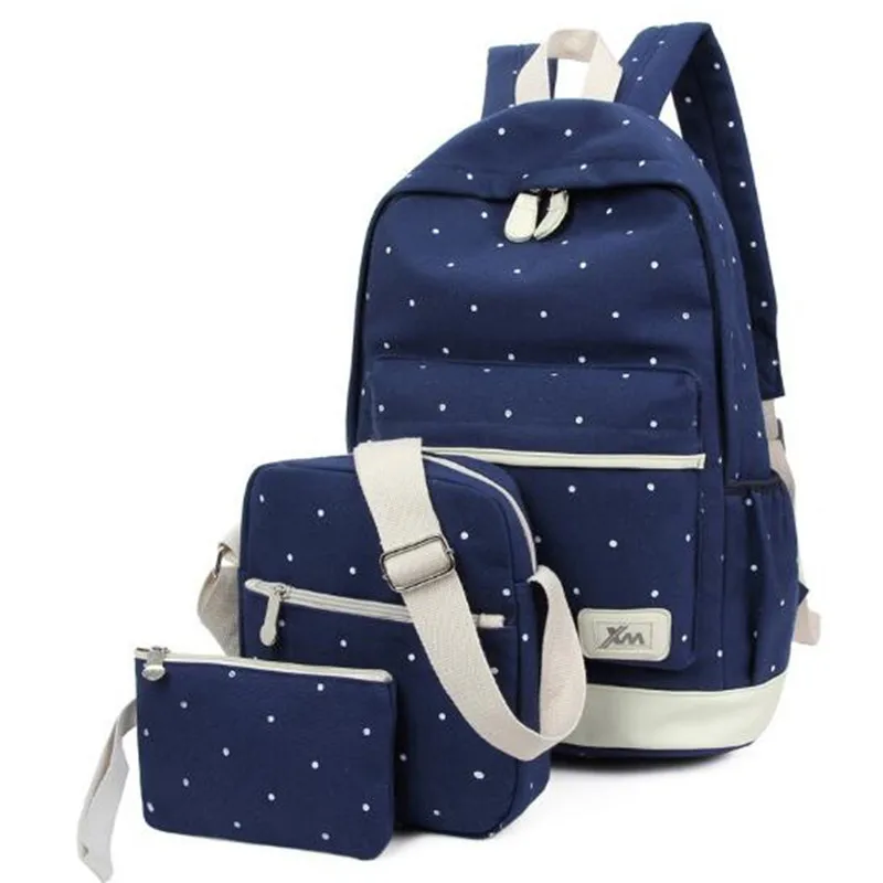 3 Pcs set Canvas Printing School Bags for Teenagers Girls font b Backpacks b font Cute