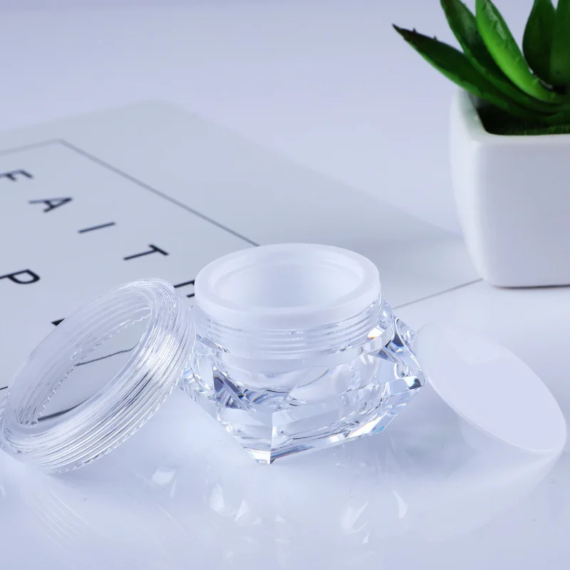 3pcs 5ml/10ml/15ml acrylic cream box bottle Double emulsion bottle High-end essence sample (with inner cover) wholesale BQ260