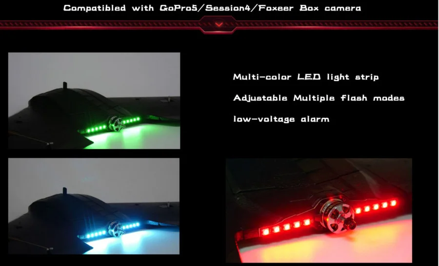 Skyzone THEER FPV Flying Wing 860 мм размах крыльев EPP RC самолет с PDB и светодиодный модуль