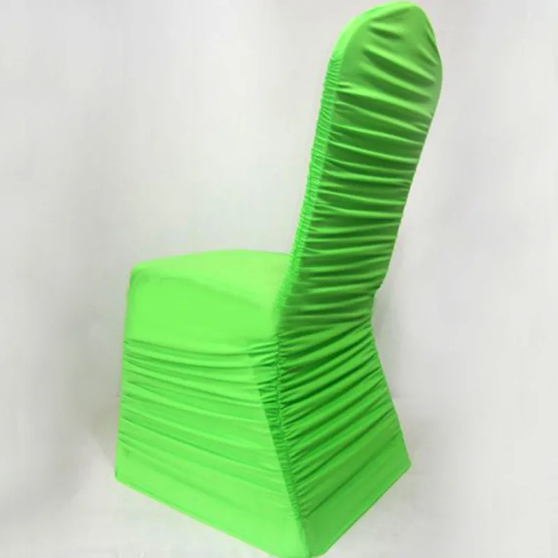 50 шт. морщинистые эластичные тянущиеся банкетные чехлы для стульев лайкра спандекс гофрированные чехлы на стулья для гостиницы банкета свадебные украшения - Цвет: Apple Green