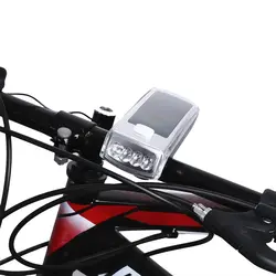 Велосипед Солнечный USB Перезаряжаемый велосипедный велосипед 4 светодиода передний легкий руль лампа с рогом