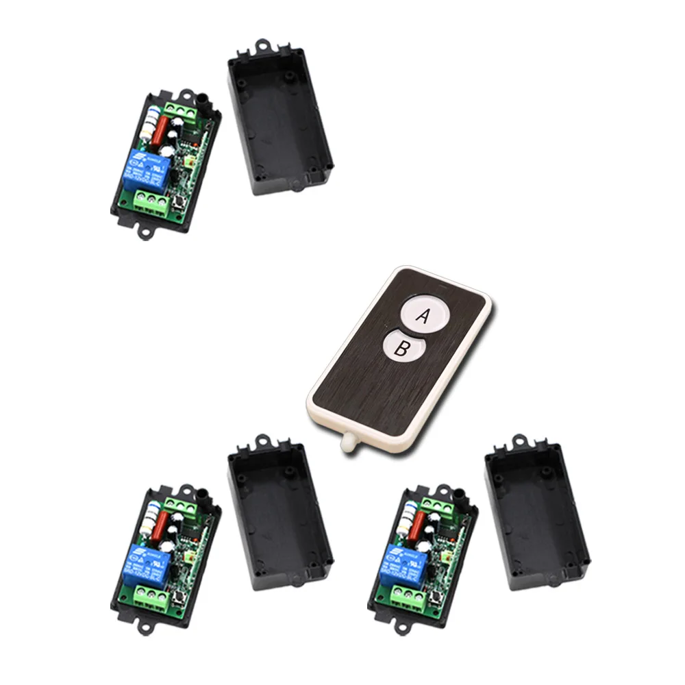 

AC110V 220V Relay 1 CH RF Wireless Remote Control Switch System 315/433.92 MHZ 1Transmitter And 3Receiver Latched (A-ON/B-OFF)