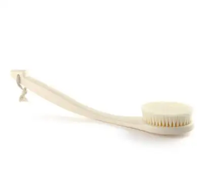 TREESMILE 1 шт. мягкая длинная ручка отшелушивающая щетка для тела для душа изогнутая ручка отшелушивающая для сухой кожи щетка для ванны D40 - Цвет: White