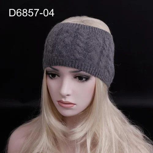 Dark grey Новинка, зимний шерстяной головной убор, высокое качество, шерсть, вязаная повязка на голову, аксессуары для волос для женщин - Цвет: Dark grey