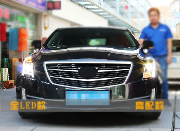 1 комплект 2 шт. светодиодный фары для Cadillac ATSL- для ATSL Головной фонарь светодиодный DRL Объектив двойной луч H7 HID Xenon bi xenon объектив