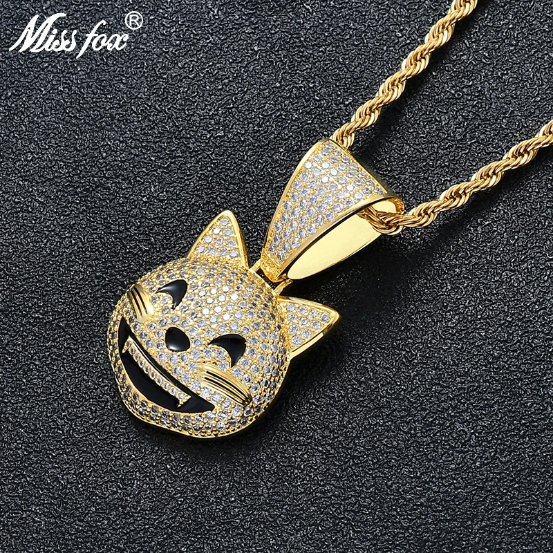 Collier Pendentif Avec Chaton De Personnalite Hip Hop Missfox Collier Avec Chaton En Expression Mignonne Collier Avec Animal Boites Glacees Cadeaux D Homme Et Femme Aliexpress