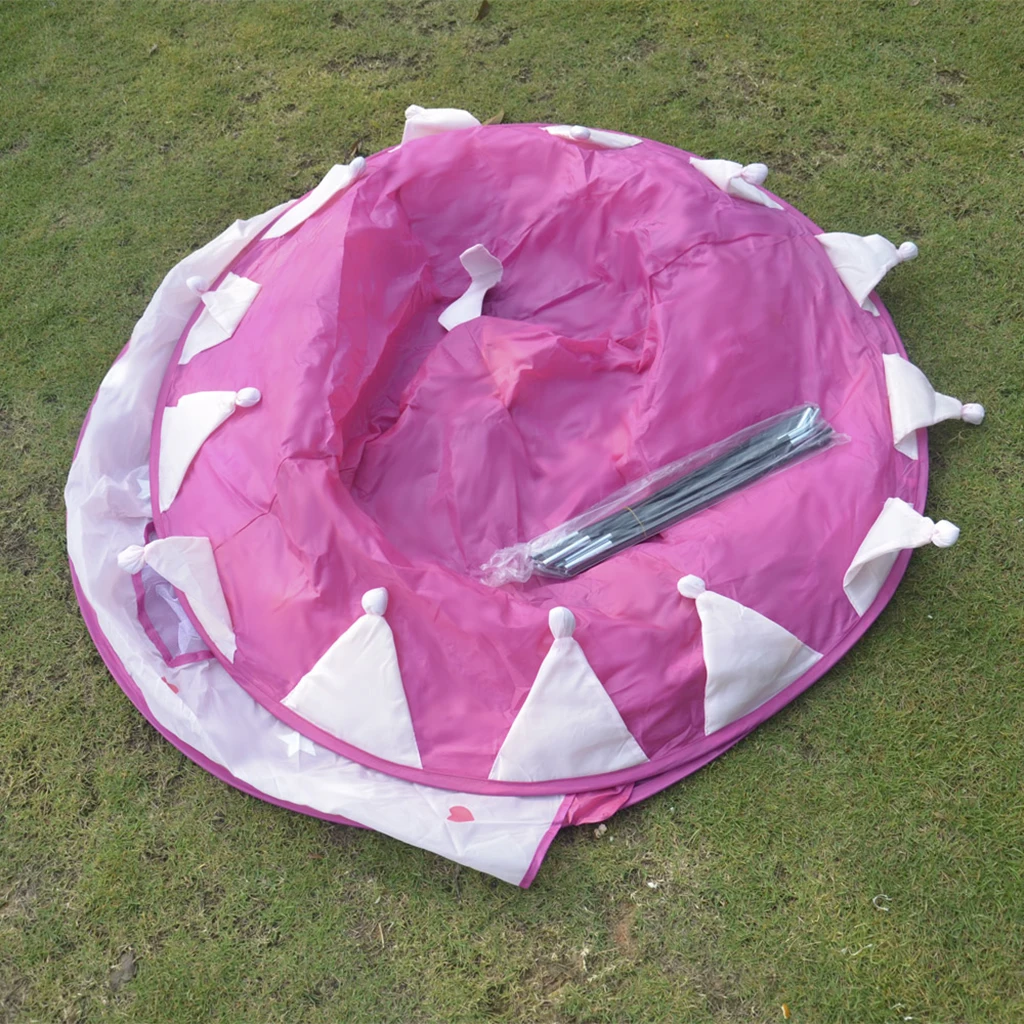 Folding Luminescent Mongolia Pop Up Playhouse Princess Tent + Floor Cushion Carpet Kids Toy