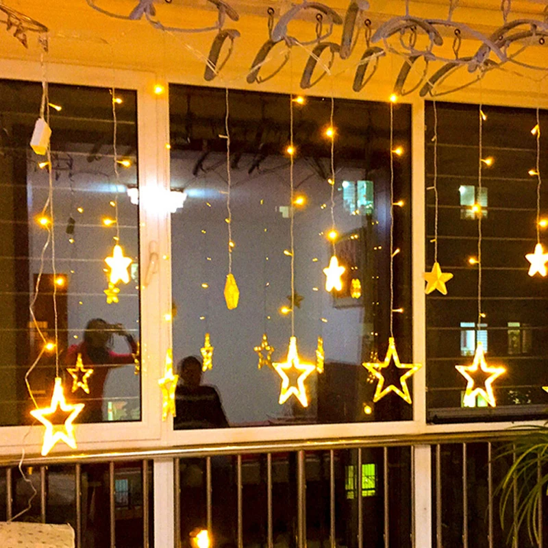 Xsky estrella de hadas Luces de cadena cortina Girnaldas Luces Navidad Led de iluminación de vacaciones de Navidad jardín al aire libre decorativa lámpara de Navidad Xsky estrella de hadas Luces de cadena cortina Girnaldas Luces Navidad Led de iluminación de vacaciones de Navidad jardín al aire libre decorativa lámpara de Navidad