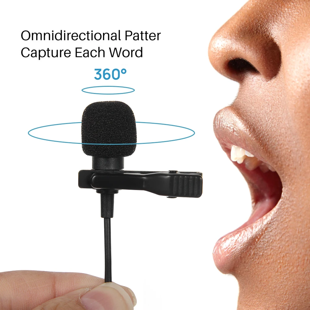 

3.5MM Jack 6m Lavalier Microphone for Smartphone Lapel Mic studio Mini Microfone for Camera DSLR Vlog Live broadcast