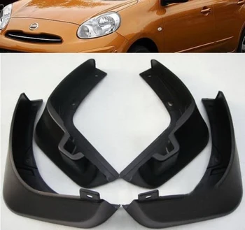 

Car accessory Front & Rear Mudguard Mud Flaps Splash Guard Black Fit For 2010 2011 2012 NISSAN MICRA K13 Free Shipping