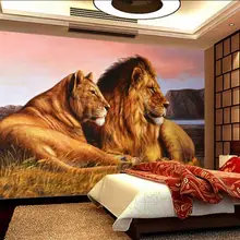 Пользовательские фото обои африканская прерия Лев гостиная спальня фон обои Декор Живопись Животные Фреска де Parede 3D